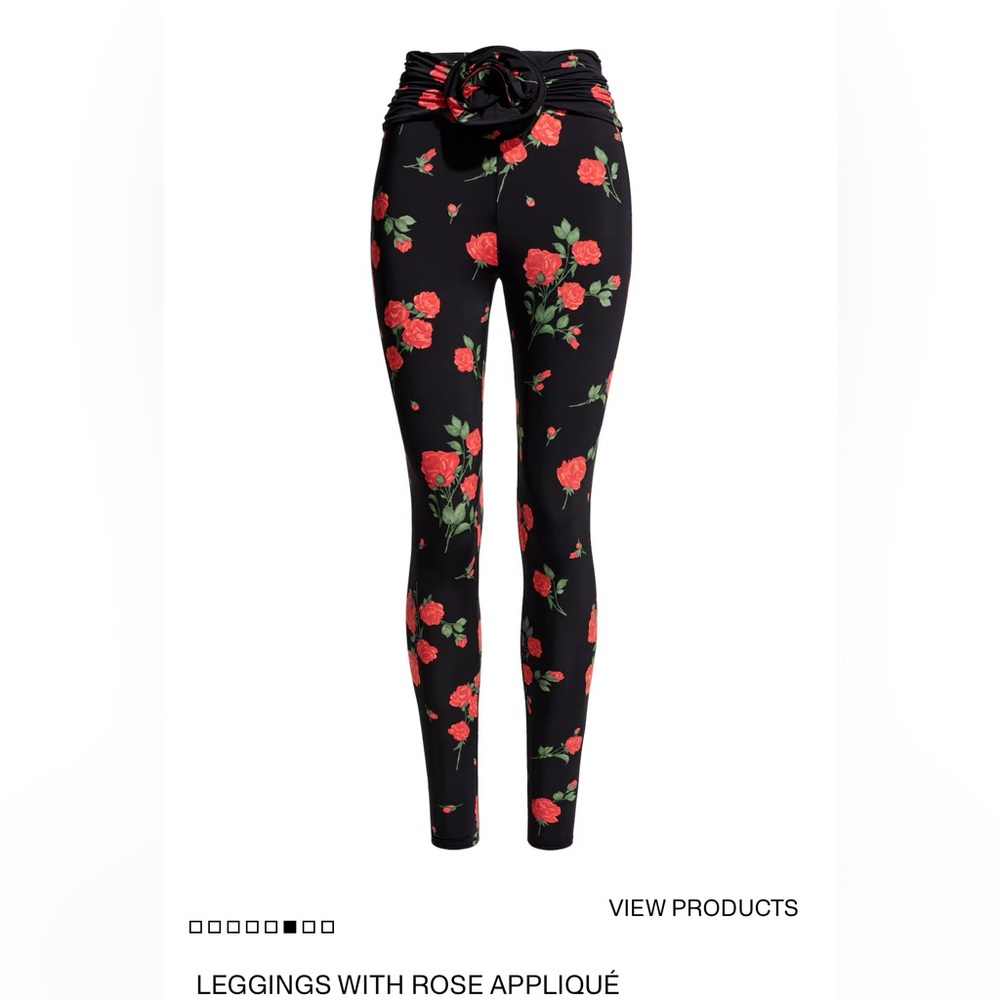 Magda Butrym & HM, Leggings with rose appliqué, size XL